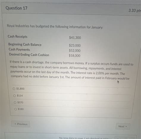 Solved Royal Industries has budgeted the following | Chegg.com