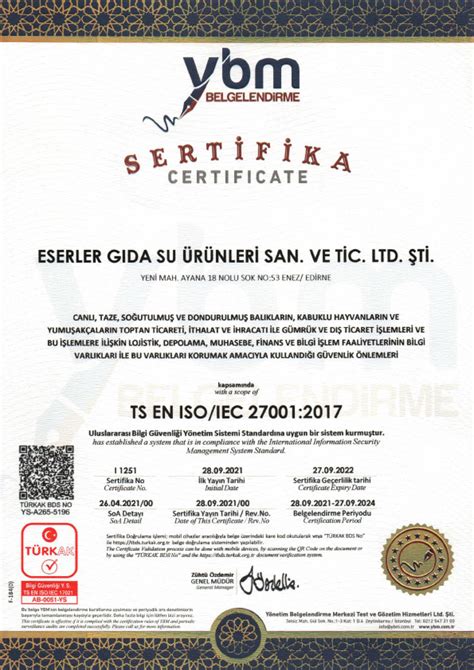 Eserler Gıda Su Ürünleri San. Tic. Ltd. Şti.