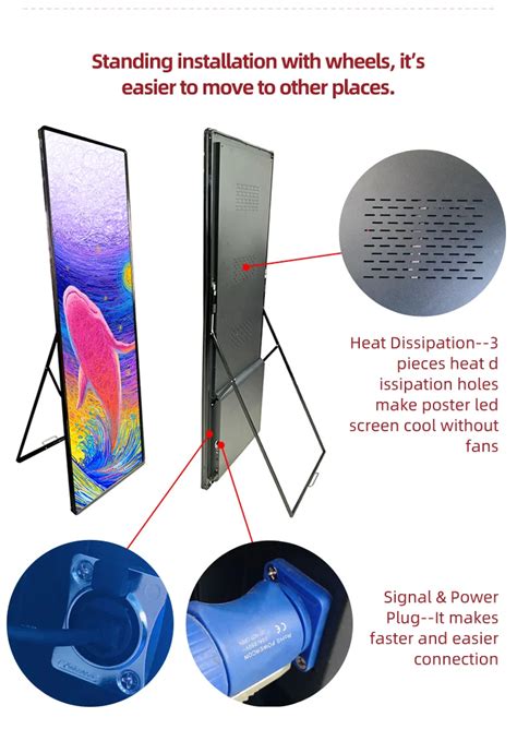 Indoor Led Digital Poster Led Screen P P Mm Outdoor Mirror Led