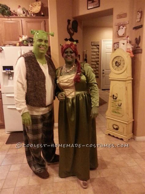 Awesome Homemade Plus-Size Fiona and Shrek Costume