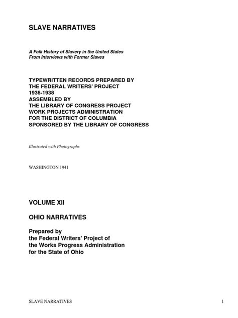 Slave Narratives: A Folk History of Slavery in The United StatesFrom ...