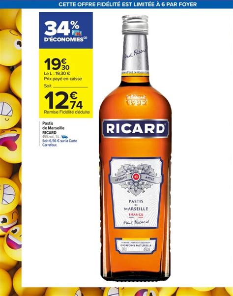 Promo Pastis De Marseille Ricard Chez Carrefour Market