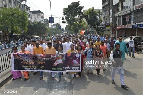 Indian Bharatiya Janata Party Shout Slogans During A Statewide News