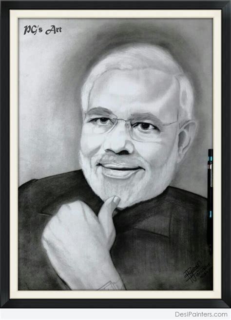 Pencil Sketch Of Mr. Narendra Modi | DesiPainters.com