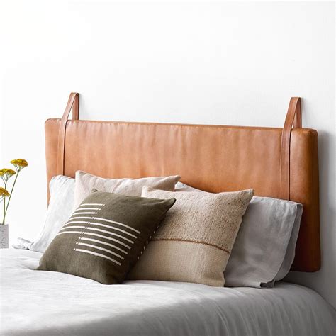 Modern Hanging Leather Headboard Handcrafted In Portugal The Citizenry