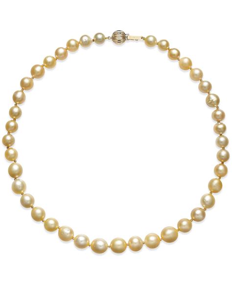 Lyst Macys Cultured Freshwater Pearl Necklace 8 10mm In 14k Gold