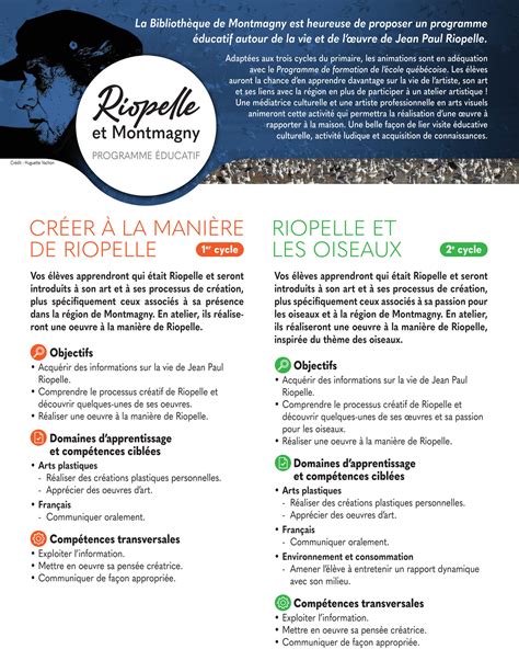 Communications Montmagny Programme Ducatif Riopelle Et Montmagny