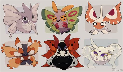 Volcarona Frosmoth Venomoth Masquerain Dustox And 1 More Pokemon