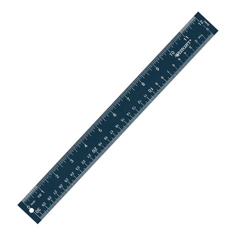 Westcott 12" Acrylic Ruler, Metric, Imperial, Navy, 0.07 lbs. - Walmart.com