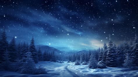 Premium Photo Starry Sky In Winter Twilight Background