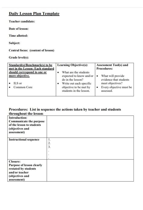 Daily Lesson Log Templates 8 Free Printable Ms Word Formats Samples