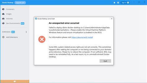 Docker Desktop Is Giving An Unexpected Error Occurred While Opening