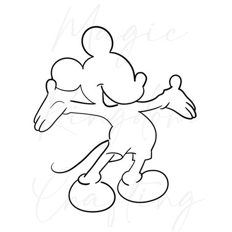 Mickey Line Art, Line Art, Mickey, Princess Line Art, Line Design, Mouse Design, PNG - Etsy