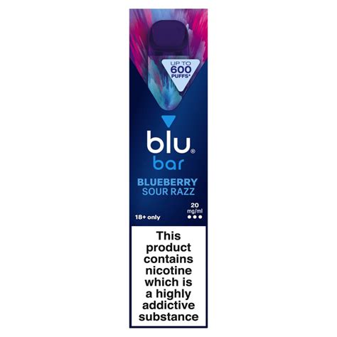 Blu Bar Blueberry Sour Razz Disposable Vape Mg Ml Bb Foodservice