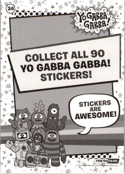 2012 Press Pass Yo Gabba Gabba Stickers #34 Barbara - NM-MT