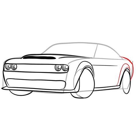 How To Draw 2018 Dodge Challenger Srt Demon Sketchok