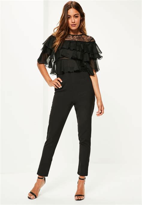 Dress To Frill In This Beaut Black Jumpsuit Featuring Frilled Sleeves