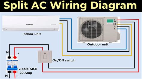 Split Ac Wiring Diagram Indoor Outdoor Single Phase Unit Connection