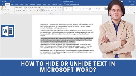 How To Hide Or Unhide Text In Microsoft Word YouTube