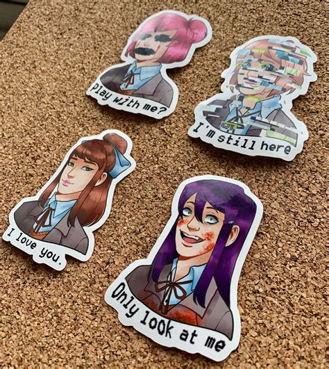 Doki Doki Literature Club Members Sticker Etsy