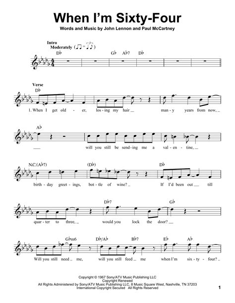 When I M Sixty Four By The Beatles Sheet Music For Pro Vocal At Sheet