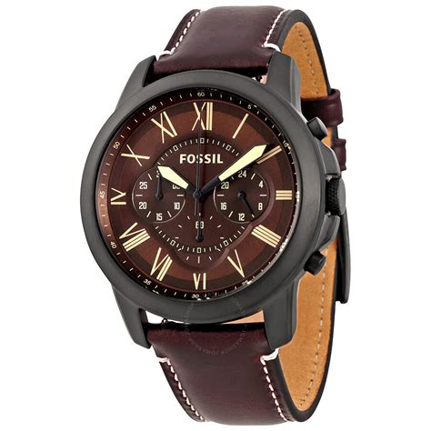 Fossil Grant Dark Brown Chronograph Leather Men S Watch FS5088 Grant