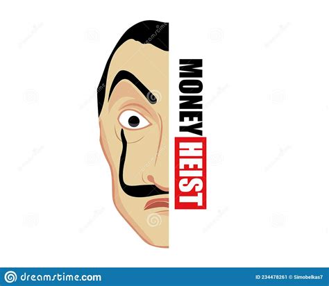 Money Heist Title With Dali Mask La Casa De Papel Design Graphic