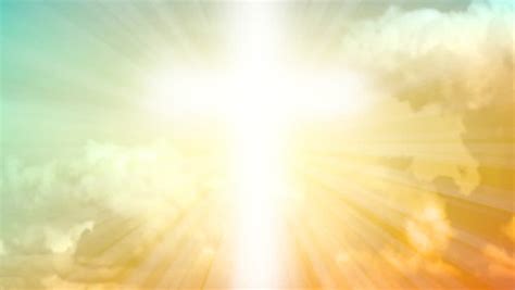 Cross Against Sun Rays Through Clouds Stock Footage Video 1898617