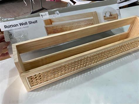 Anko Rattan Wall Shelf Furniture Home Living Bathroom Kitchen