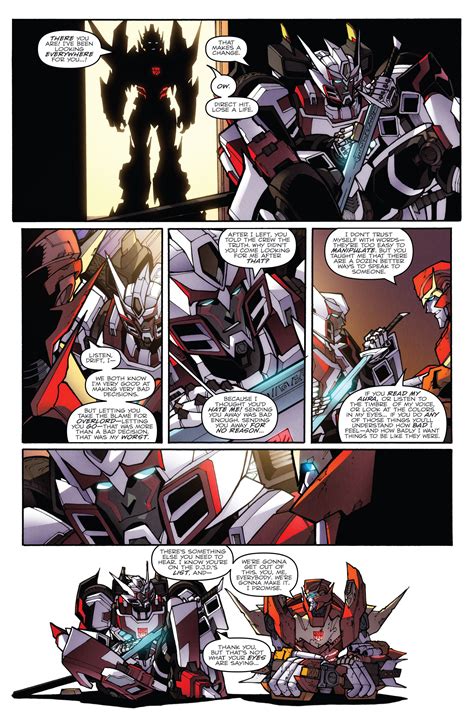 Rodimus Apologizing To Drift For Kicking Him Off The Lost Light Transformers Comic