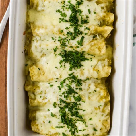 Green Chili Chicken Enchiladas The Gingered Whisk