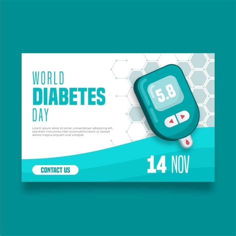 Premium Vector World Diabetes Day Banner With Date