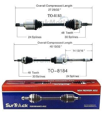 Front Cv Joint Boot Axle Shafts Assemblies Trakmotive Set For Toyota