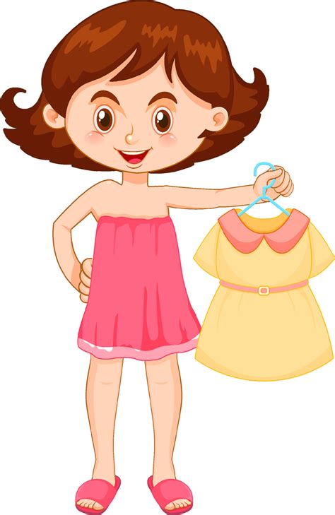 Girl Picking Up Dress On White Background 12496154 Vector Art At Vecteezy