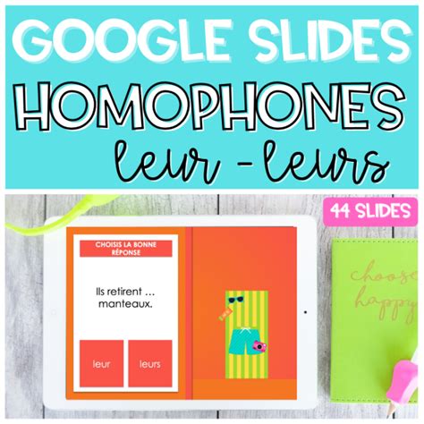 Homophones Google Slides Homonymes Leur Leurs