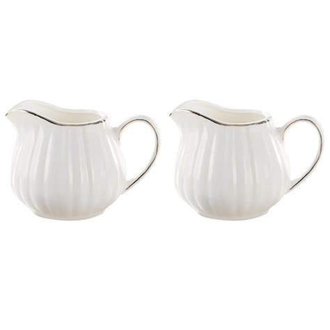 2pcs Ceramic Creamer Jug Coffee Pitcher European Creamer Serving Jug