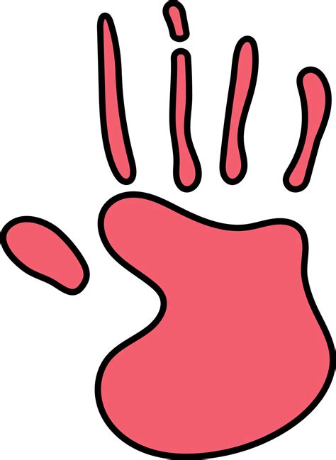 Red Hand Print Flat Icon On White Background. 24154435 Vector Art at Vecteezy