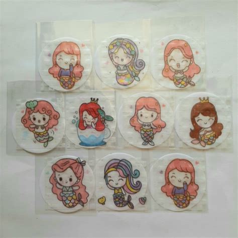 Jual Mermaid Edible Rice Paper Stiker Nasi Rice Sticker Hiasan Bento