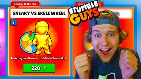 Spinning The New Golden Sensei Wheel In Stumble Guys Youtube