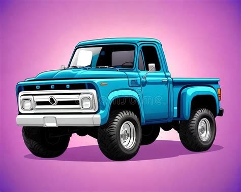 Classic Pickup Truck Vector Illustration Line Art Transport Vehicle