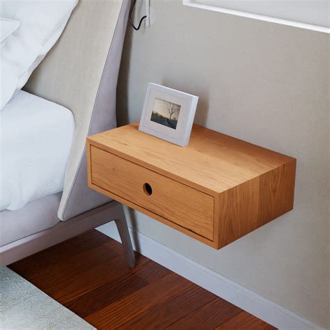 Cherry Floating Nightstand W Drawer Krovel Furniture Co