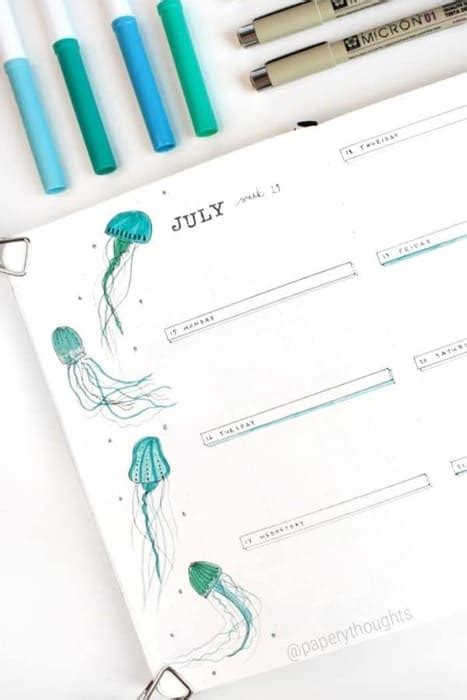 Id Es De Pages Hebdomadaires De Juillet Pour Bullet Journal