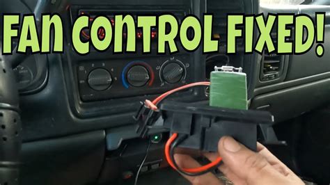 Fix Gmc Blower Motor Resistor In 99 07 Models Fast And Easy Youtube