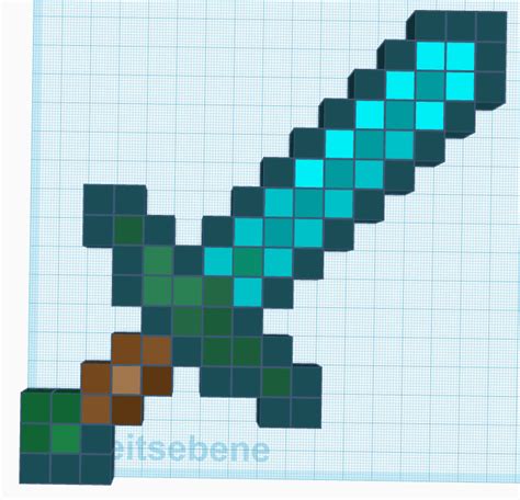 Minecraft Pixel Art Diamond Sword