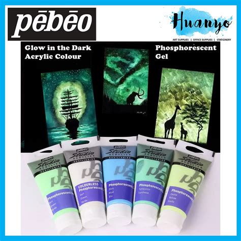 Pebeo Glow In The Dark Acrylic Paint Phosphorescent Gel Ml Luminous