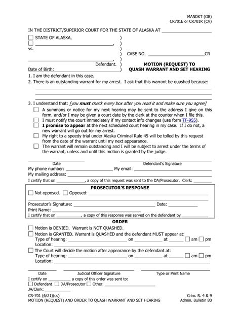 Blank Quash Warrant Request Fill Out And Print Pdfs