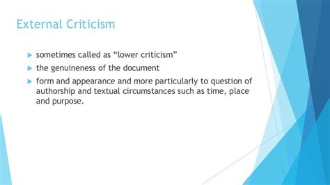 External And Internal Criticisms