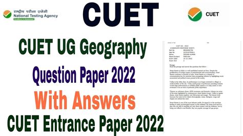 Cuet Ug Geography Questions Paper Cuet Geography Geology Test