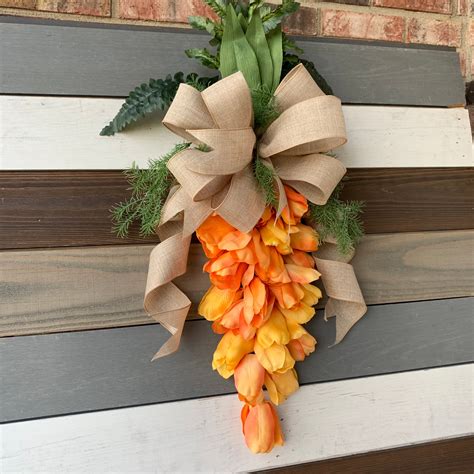 Tulip Carrot Door Hanger Carrot Wreath Tulip Carrot Swag Etsy