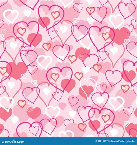 Valentine S Day Hearts Seamless Pattern Background Stock Vector